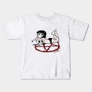 bored satanist girl Kids T-Shirt